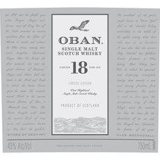 Oban 18 yr Whiskey 750ml