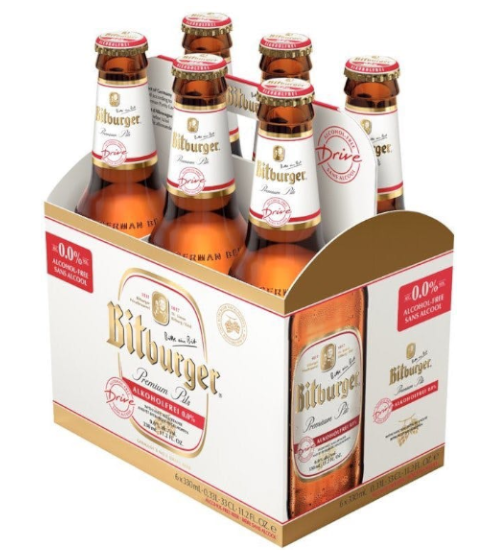 Bitburger NA Drive Pilsner 6pk bottle