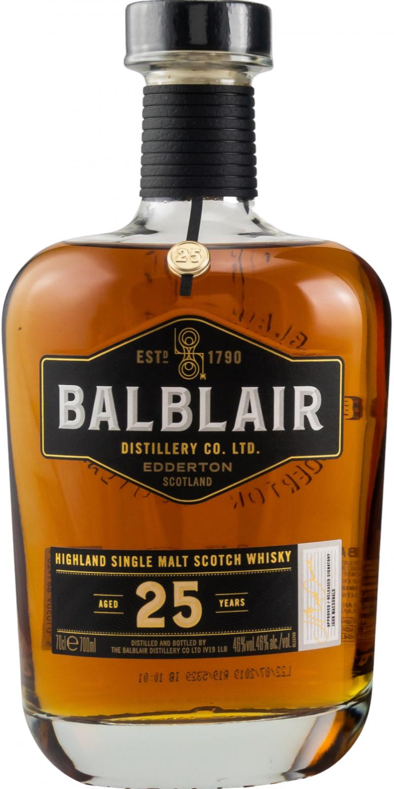 Balblair 25 yr Highland Single Malt Whiskey 750ml — MacArthur