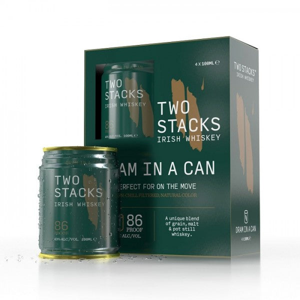 Two Stacks Irish Whiskey "Dram in a Can" 4x100ml Whiskey 100 ml