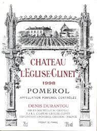 1998 Chateau L'Eglise Clinet Pomerol
