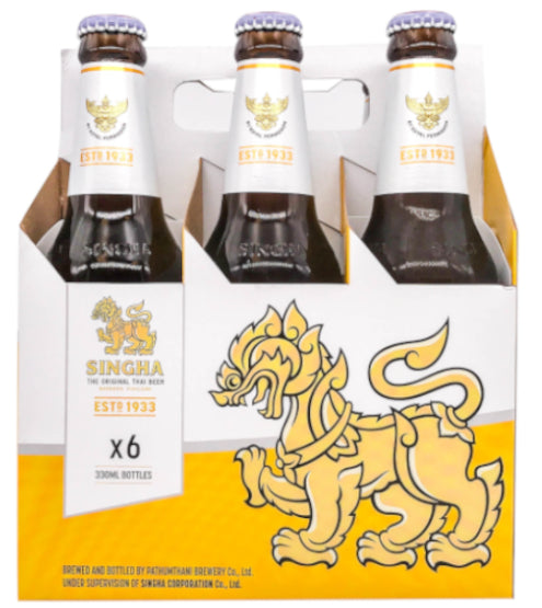 Pathumthani Brewery Singha Premium Lager 6pk bottle