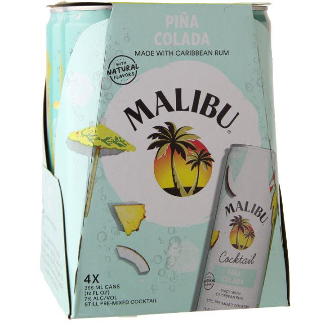 Malibu Pina Colada RTD Cocktail 4pk