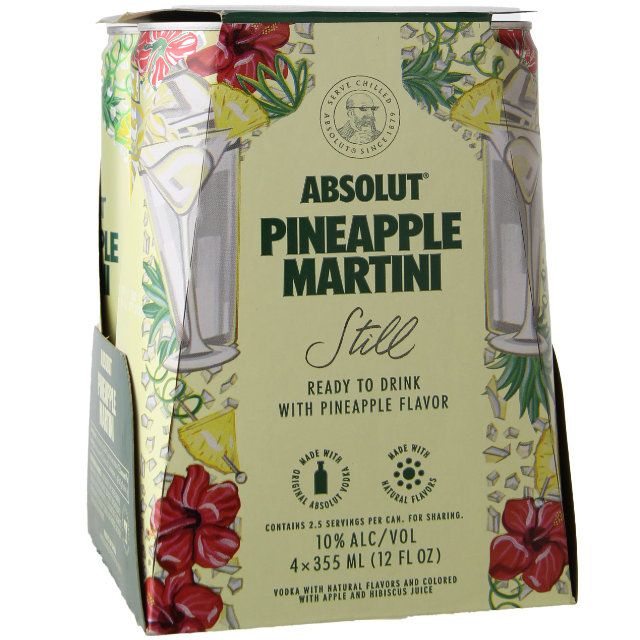 Absolut Pineapple Martini RTD Cocktail 4pk