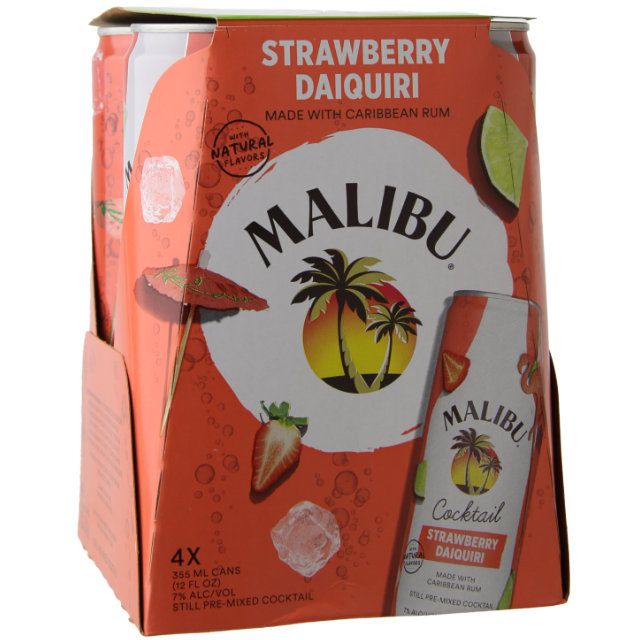 Malibu Strawberry Daiquiri RTD Cocktail 4pk