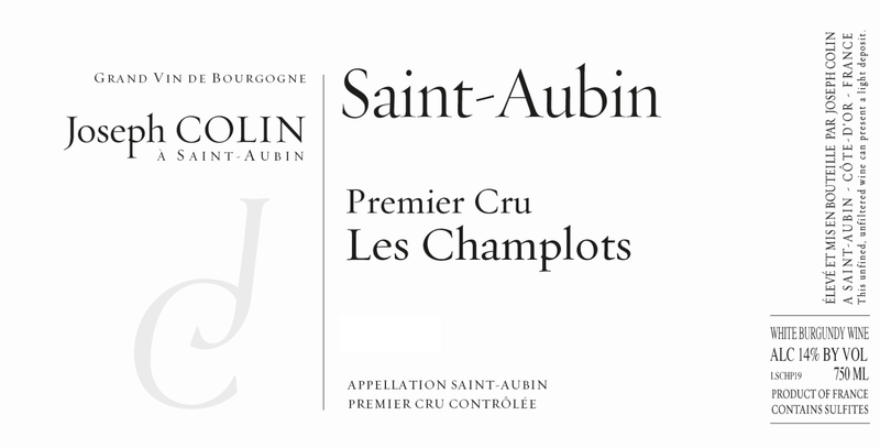 2020 Joseph Colin - St. Aubin Champlots