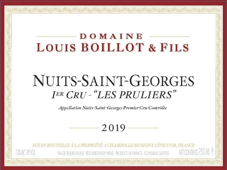 2019 Louis Boillot - Nuits St. Georges Pruliers
