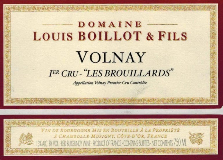 2019 Louis Boillot - Volnay Brouillards