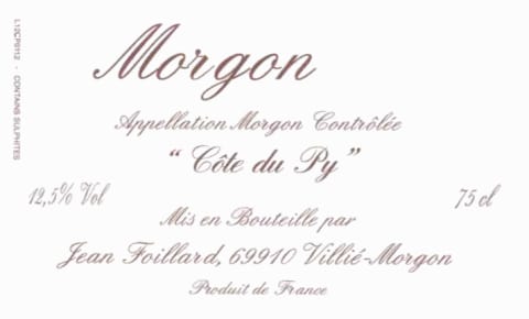 2020 Domaine Jean Foillard - Morgon Cote du Py MAGNUM (1.5L)