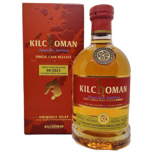 Kilchoman 7 yr Impex Sauternes Cask Finish Single Malt Whiskey 750ml