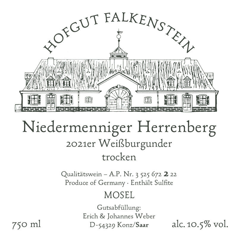 2021 Hofgut Falkenstein - Niedermenniger Herrenberg Weissburgunder Trocken