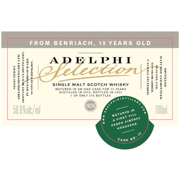 Benriach Adelphi  10 yr Cask #35 Whiskey 700ml