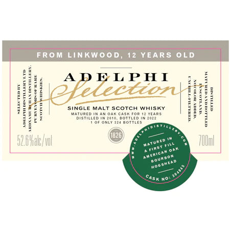 Linkwood Adelphi 12 yr Single Malt Whiskey 700ml