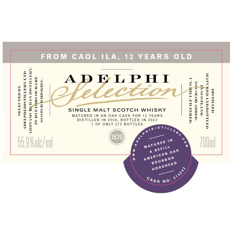 Caol Ila Adelphi 12 yr Whiskey 700ml