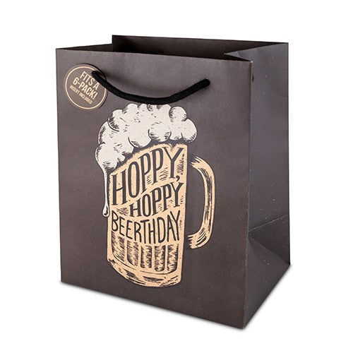 Gift Bag - Hoppy Hoppy Beerthday (Fits beer 6pks)