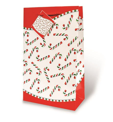 Gift Bag - 2bottle Candy Cane