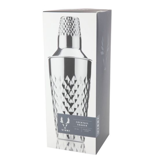 Viski - Cocktail Shaker Stainless Steel Faceted 25oz
