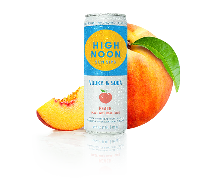 High Noon Sun Sips Peach Vodka Soda 4pk