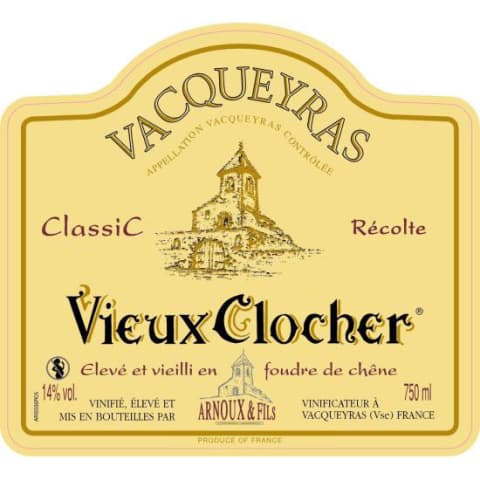 2020 Arnoux & Fils - Vacqueyras Vieux Clocher Classic