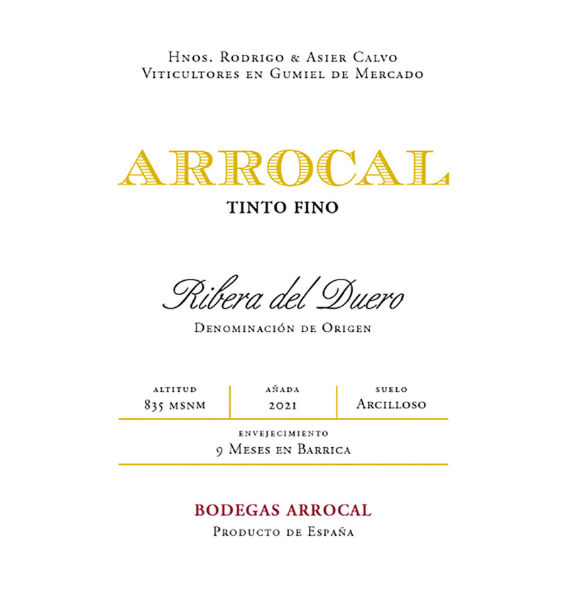 2021 Bodegas Arrocal - Tinto Fino  Ribera del Duero