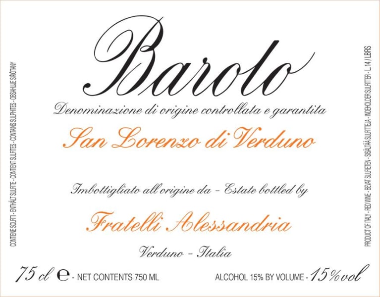2018 Alessandria, F. Barolo San Lorenzo