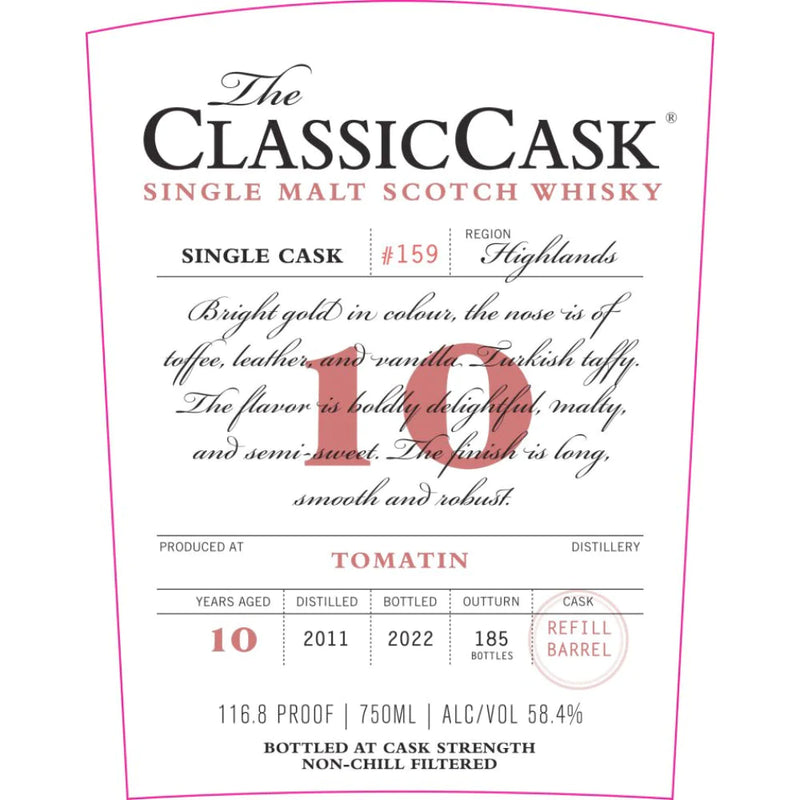 Tomatin Classic Cask 10 yr  (dist. 2011) Whiskey 750ml