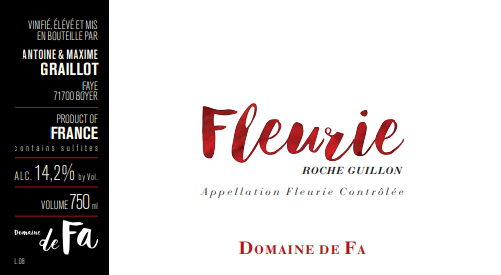 2019 Domaine de Fa - Fleurie Roche Guillon
