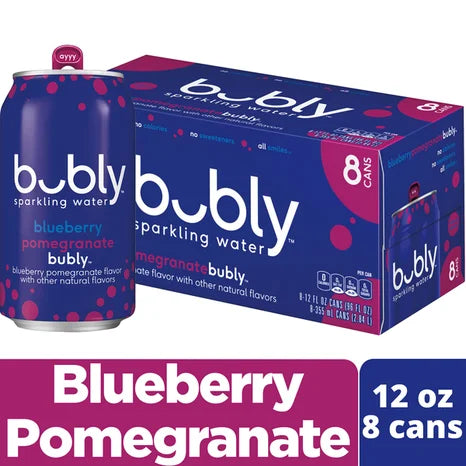 Bubly Blueberry Pomegranate Sparkling Water 8pk