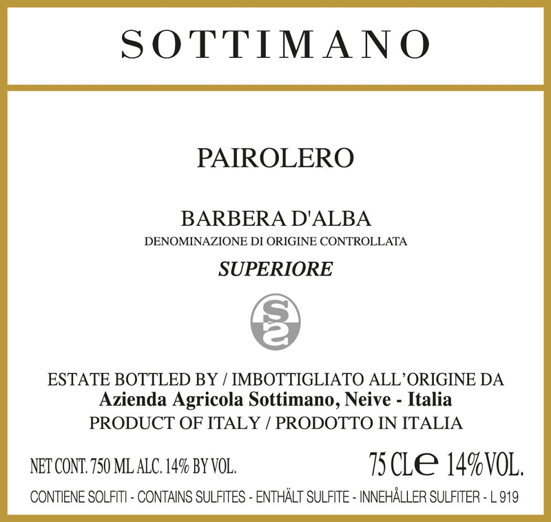2021 Sottimano - Barbera d'Alba Pairolero