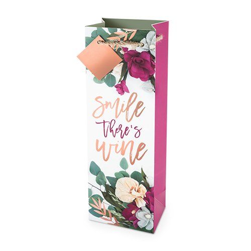 Gift Bag - Smile There's wine