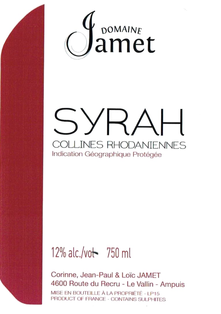 2021 Jamet - VDP Collines Rhodaniennes Syrah