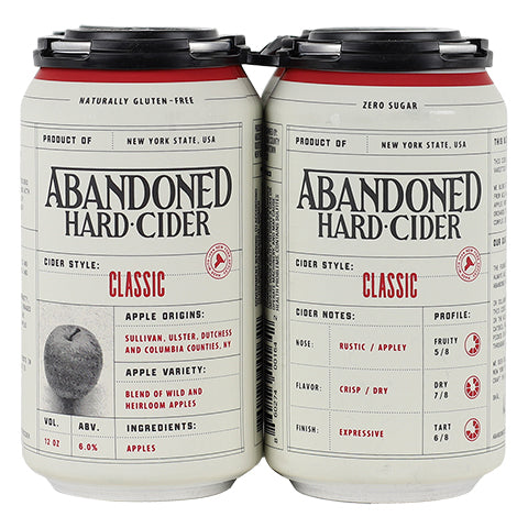 Abandoned Hard Cider Classic 4pk cans