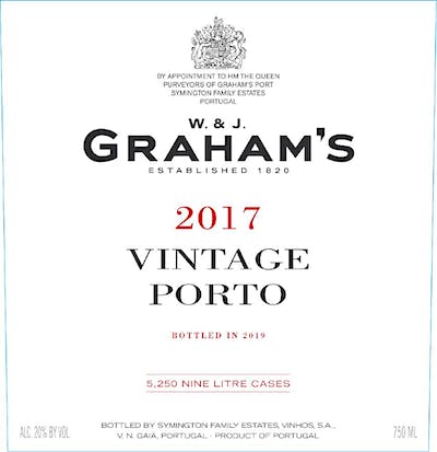 2017 Graham's - Porto Vintage Port--HALF BOTTLE (375ml)