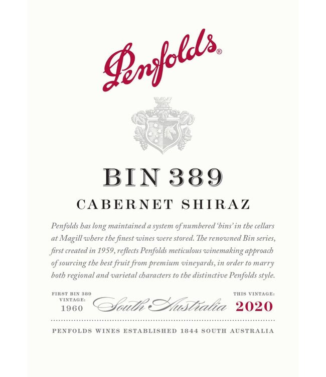 2020 Penfolds - Cabernet Shiraz South Australia Bin 389