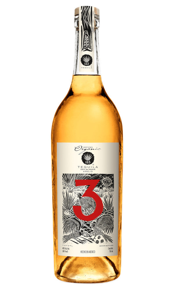 123 Organic Anejo (Tres) Tequila 750ml