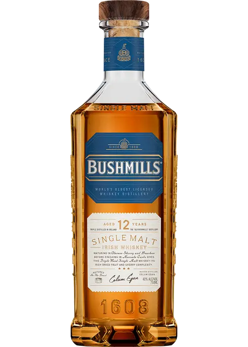 Bushmills 12 yr Single Malt Irish Whiskey 750ml