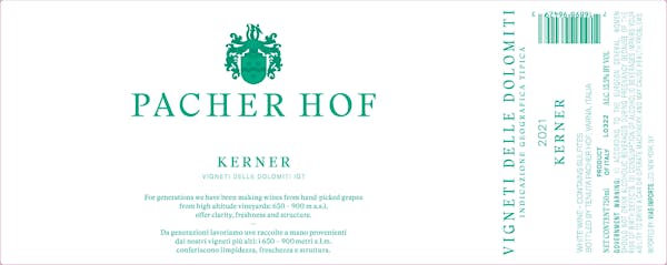 2022 Pacherhof - Alto Adige DOC Kerner