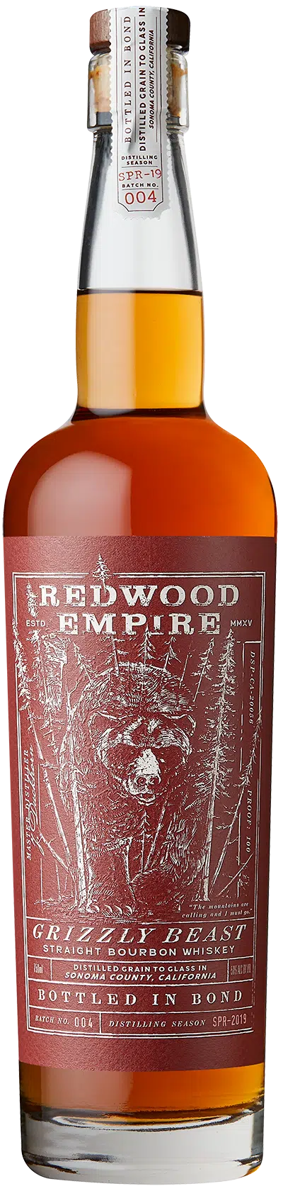 Redwood Empire Grizzly Beast Batch 4 Bourbon Whiskey 750ml