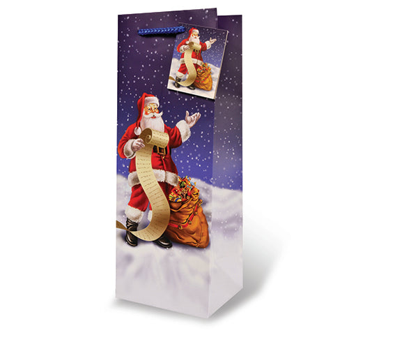Gift Bag Santa's List fits 750ml or 1L bottle