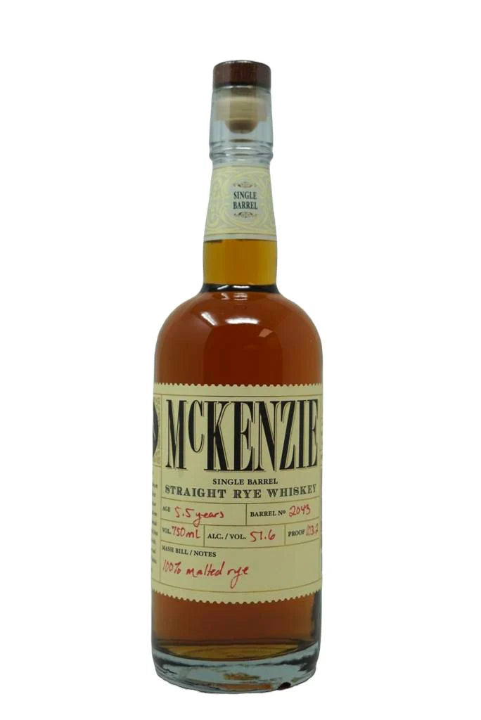 McKenzie 5.5 yr Straight Single Barrel No 2043 Rye Whiskey 750ml
