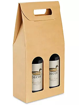 Gift Box - Kraft Wine Carrier 2 Bottle showcase