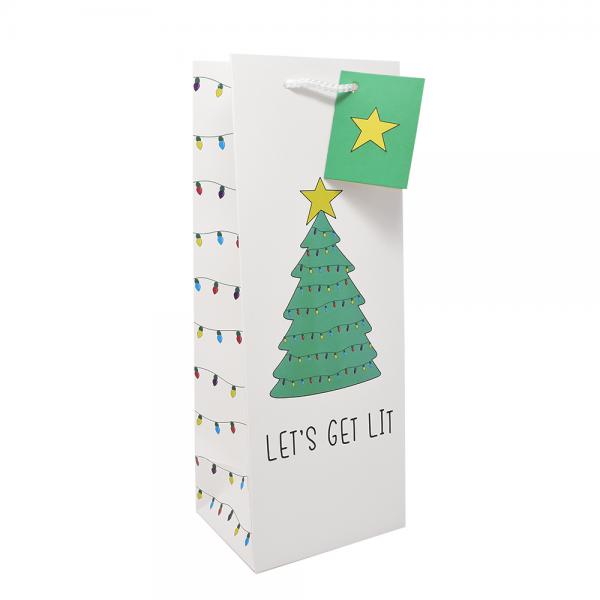 Gift Bag Let's get LIT (holiday bag) fits 750ml or 1L bottle