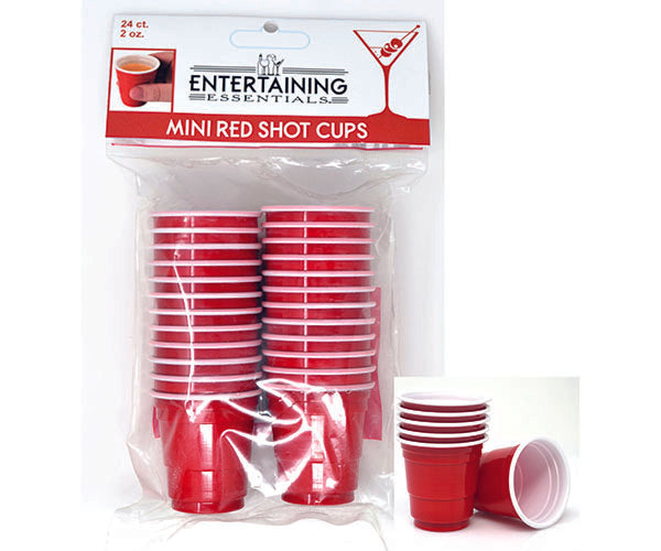 Entertaining Essentials Red Shot Cups 2oz 24ct