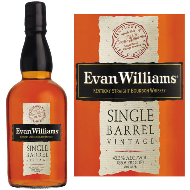Evan Williams Single Barrel  Bourbon Whiskey 750ml