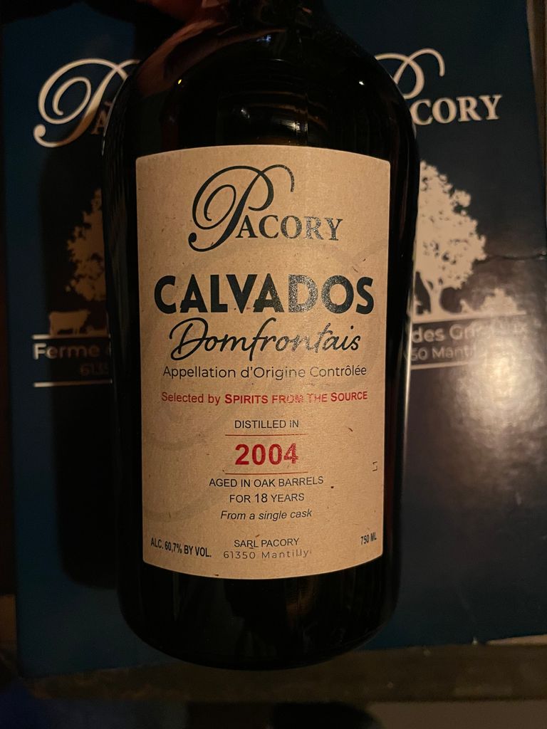 Pacory Calvados Domfrontais AOC 2004 Single Cask 18 yr Brandy 750ml
