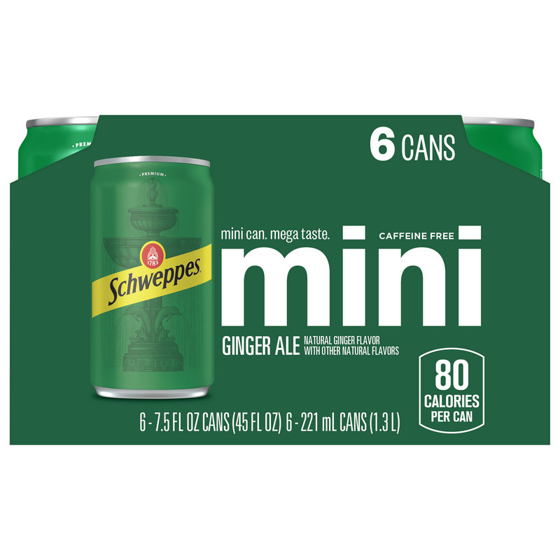 Schweppes Mini Ginger Ale 7.5oz 6pk cans