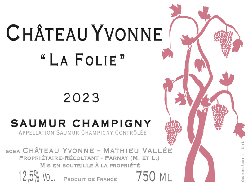 2023 Chateau Yvonne - Saumur-Champigny La Folie (750ml)
