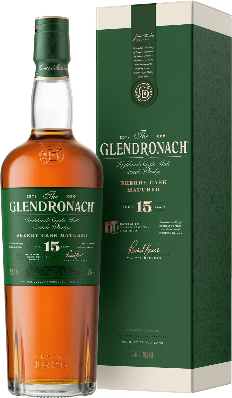 Glendronach 15 yr Sherry Cask Single Malt Whiskey 700ml