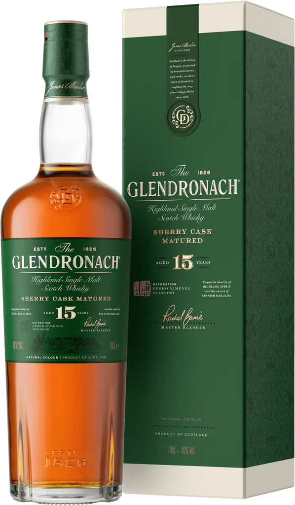 Glendronach 15 yr Sherry Cask Single Malt Whiskey 700ml