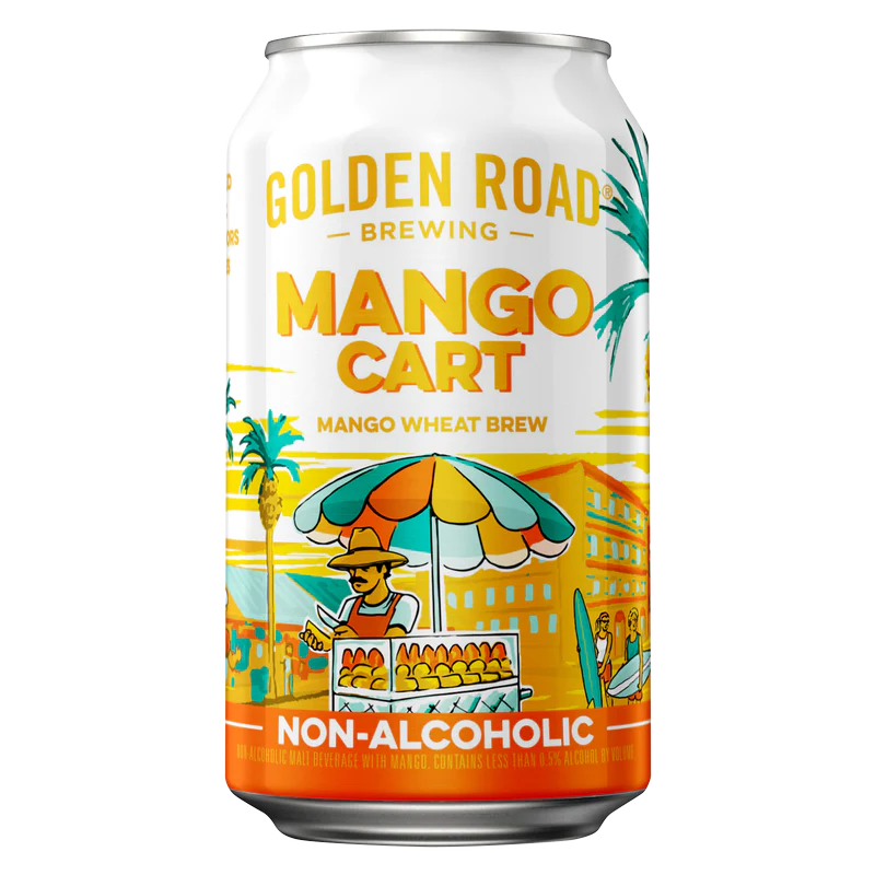 Golden Road Brewing Non-Alc Mango Cart Wheat Ale Alcohol Free 6pk